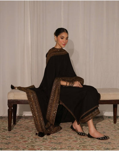 Dhanak - 3PC Embroidered Shirt with Organza Sequins Embroidered Dupatta - 3373 - Sapphire Studios