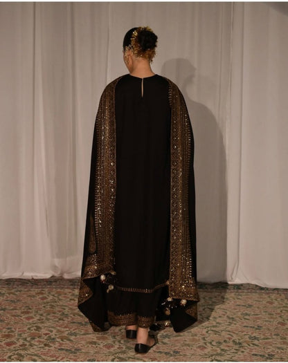 Dhanak - 3PC Embroidered Shirt with Organza Sequins Embroidered Dupatta - 3373 - Sapphire Studios