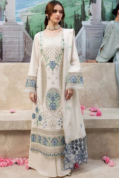 3PCS Qalamkaar  Chikenkari Embroidered lawn Collectiion BU-QL-1024