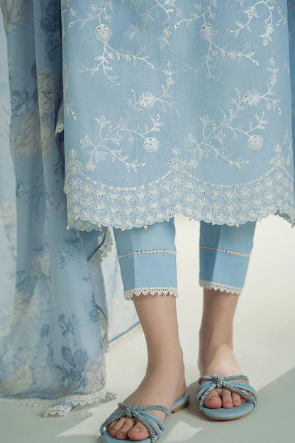 3PCS Embroidered Shirt with Digital Printed Jacquard Dupatta Lawn Collection ULM-1308