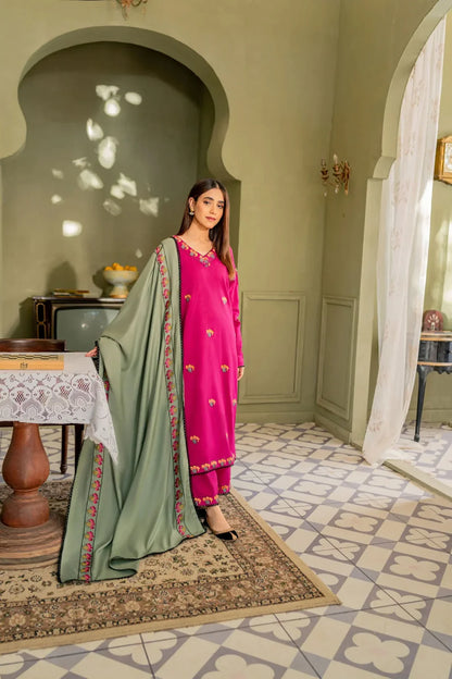 3PCS Lawn- Embroidered Shirt with Lawn Embroidered Dupatta Lawn Collection ULM- 1173