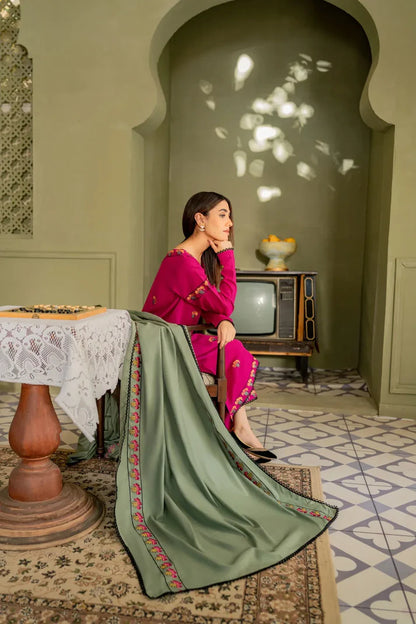 3PCS Lawn- Embroidered Shirt with Lawn Embroidered Dupatta Lawn Collection ULM- 1173