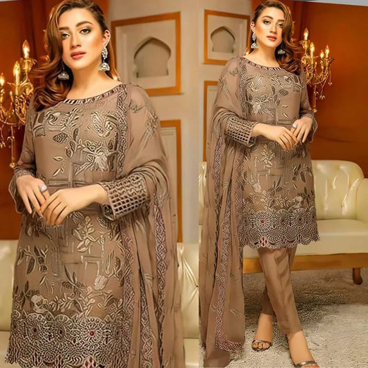 3PCS Bareeze Linen Embroidered Winter Collection ULM-824