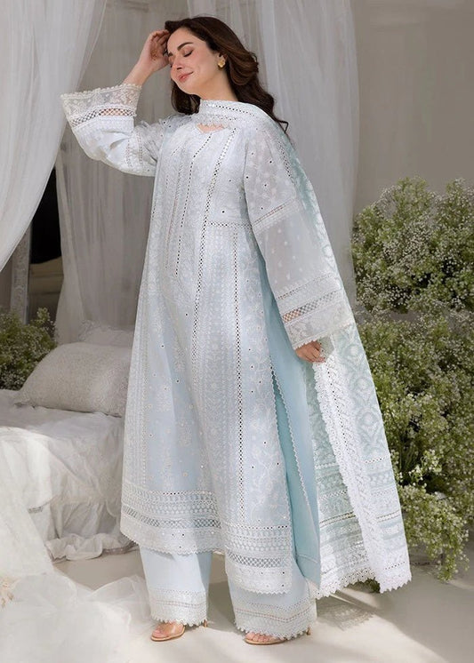 Lawn - 3PC Embroidered Shirt with Digital Printed Chiffon Dupatta - 5103 - Sapphire Studios
