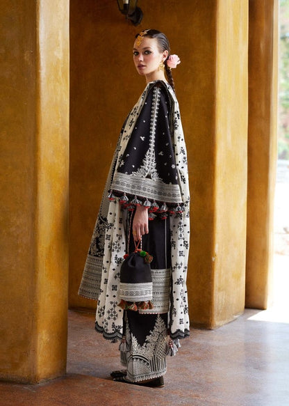 3PC Lawn Embroidered Shirt with Organza Embroidered Dupatta-1372