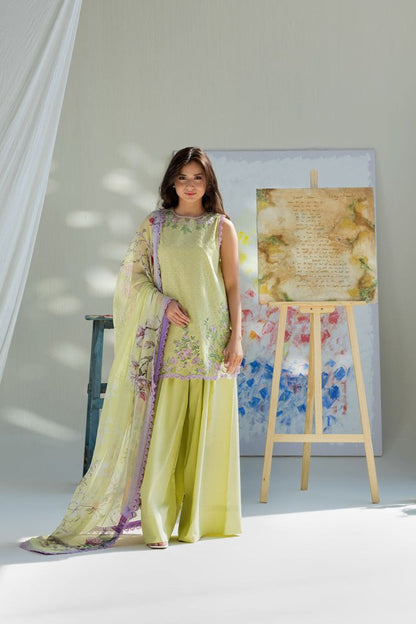 Lawn-3PC Embroidered With Digital Printed Chiffon Dupatta-5253