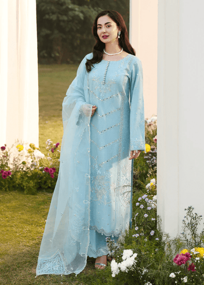 Lawn-3PC Sequence Embroidered Shirt With Khadi Net Embroidered Dupatta-5247