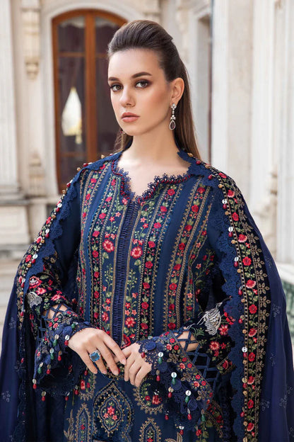 A+ 3PCS Dhanak Embroidered Shirt with Dhanak Embroidered Dupatta Winter Collection ULM-3384