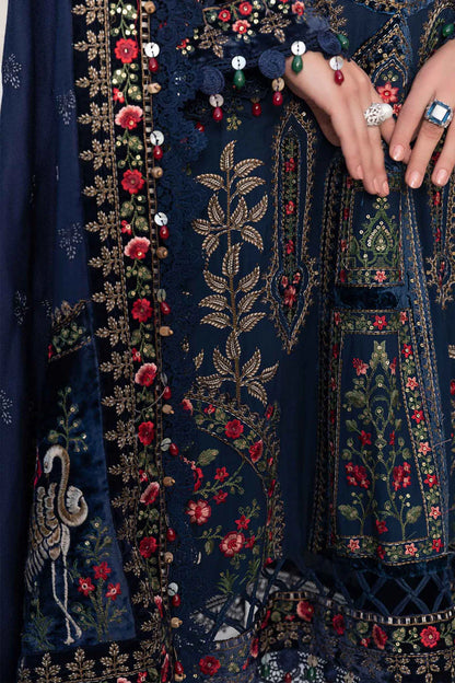 A+ 3PCS Dhanak Embroidered Shirt with Dhanak Embroidered Dupatta Winter Collection ULM-3384
