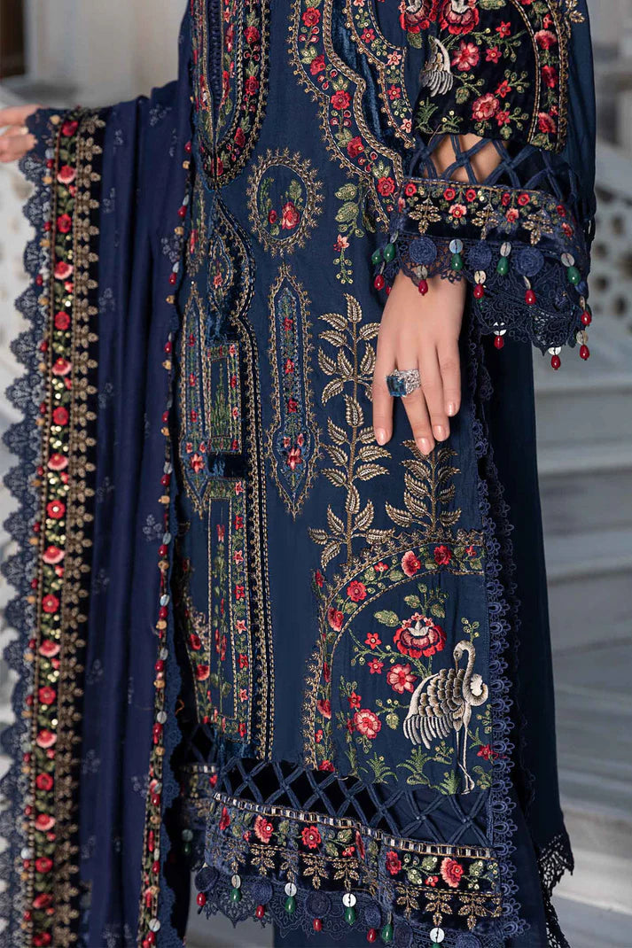 A+ 3PCS Dhanak Embroidered Shirt with Dhanak Embroidered Dupatta Winter Collection ULM-3384