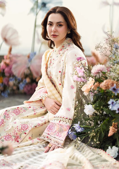3PCS Embroidered Shirt with Organza Embroidered Dupatta Lawn Collection ULM-1273
