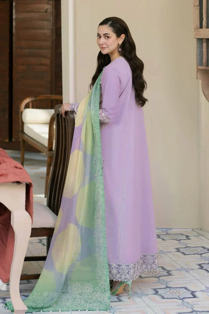Dhanak-3PC Embroidered Shirt with Digital Printed Shawl - 3307