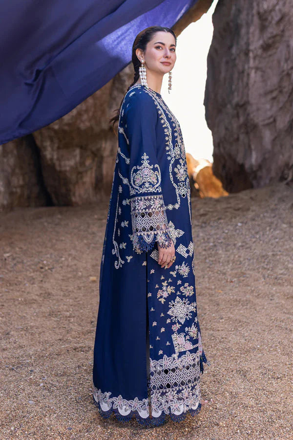 3PCS Embroidered Shirt with Digital Printed Jacquard Dupatta Lawn Collection ULM-1411