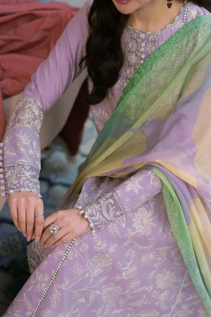 3PCS Embroidered Shirt with Digital Printed Jacquard Dupatta Lawn Collection BULM- 1376