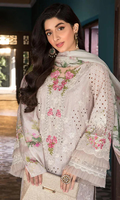 3PCS ELAF Chikankari Embroidered With Digital Printed Dupatta Lawn Collection ULM-1056
