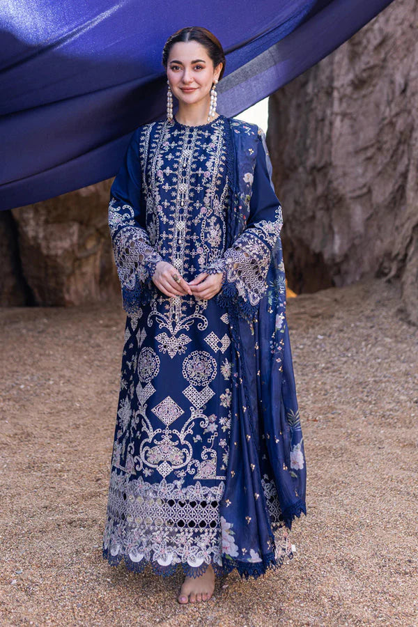 3PCS Embroidered Shirt with Digital Printed Jacquard Dupatta Lawn Collection ULM-1411