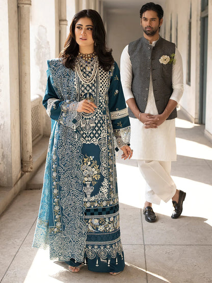 Lawn-3PC Embroidered Shirt With Khadi Net Embroidered Dupatta-5218