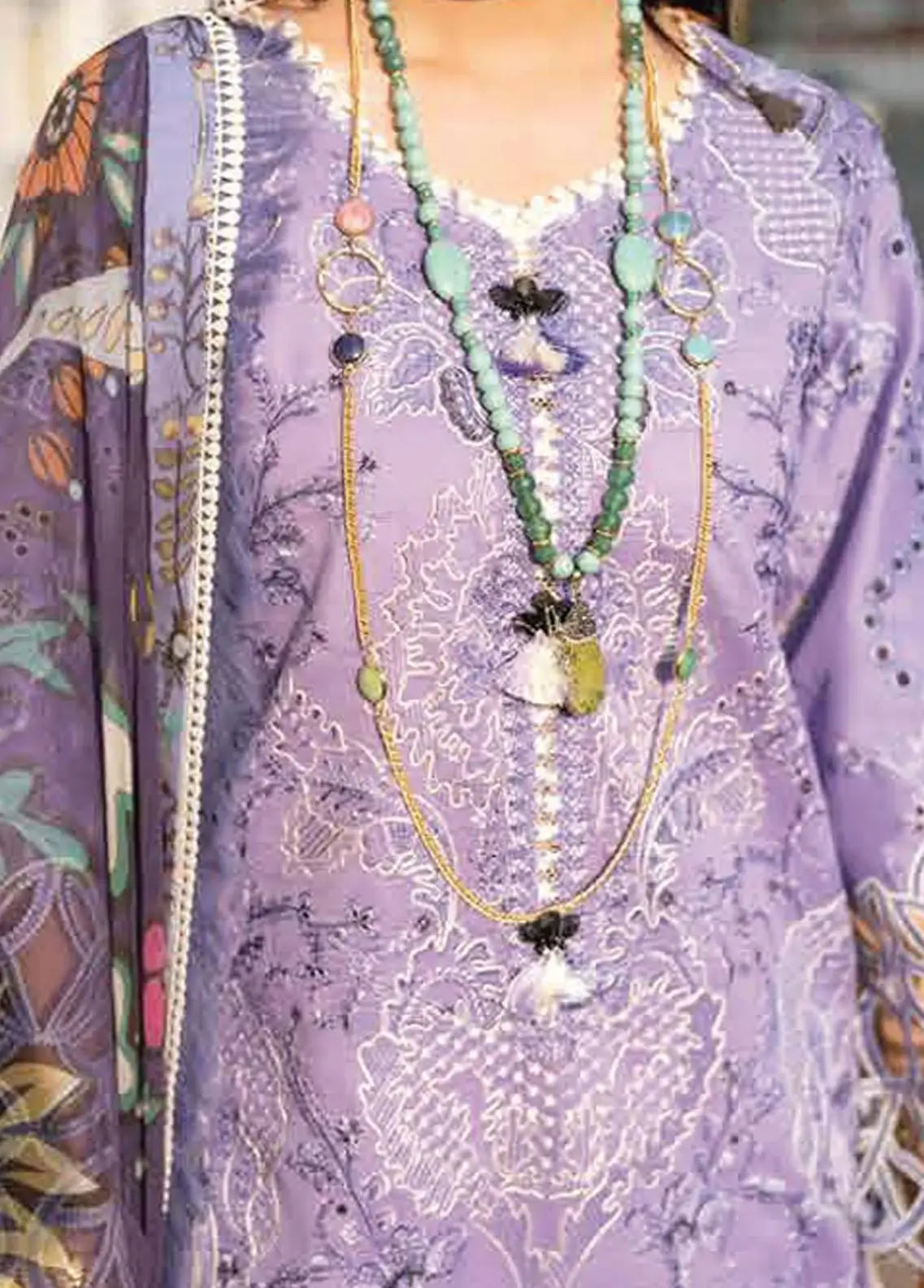 Dhanak-3PC Embroidered Shirt with Digital Printed Shawl -362